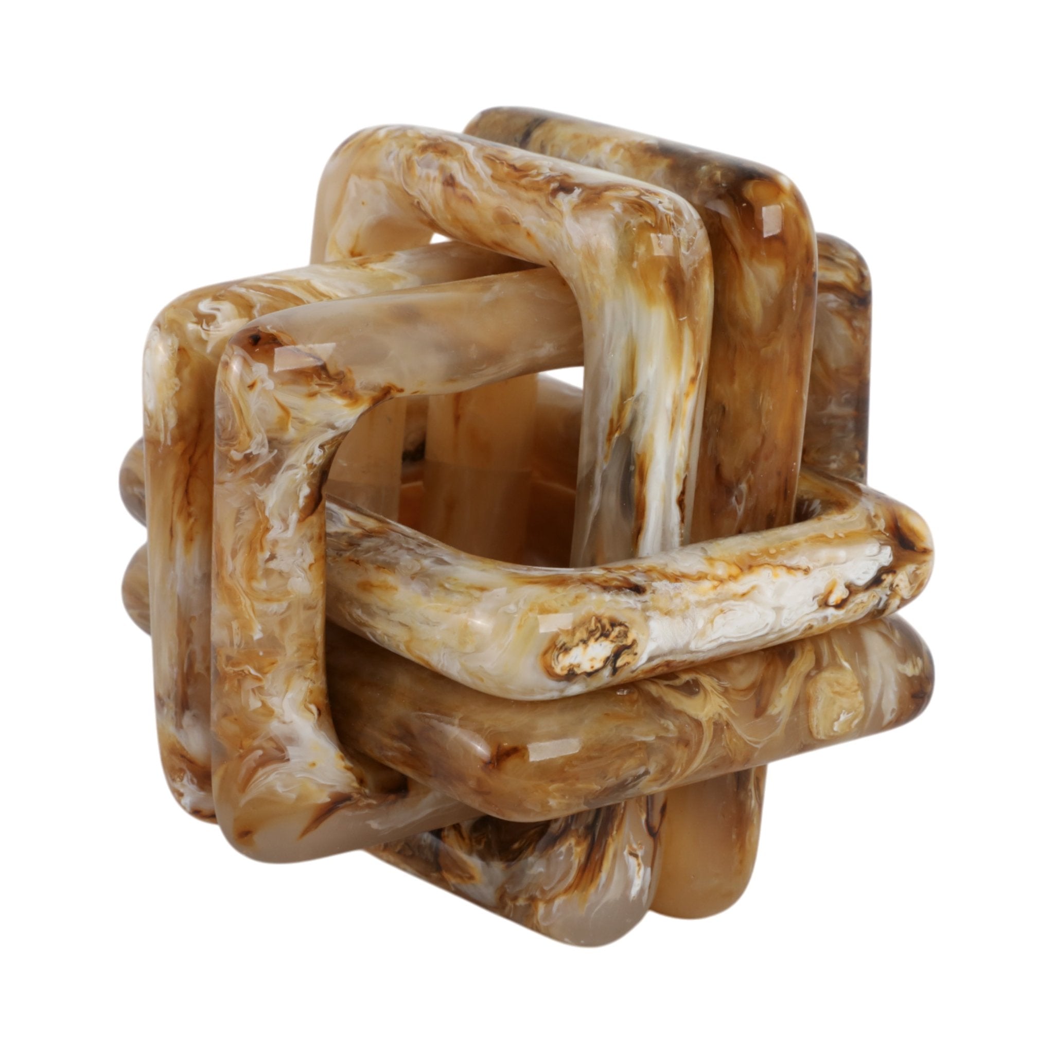 6" Marbled Resin Knot, Tan Table Decors| Sagebrook Home