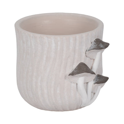 6" Mushroom Applique Planter, Grey - Al Rugaib Furniture