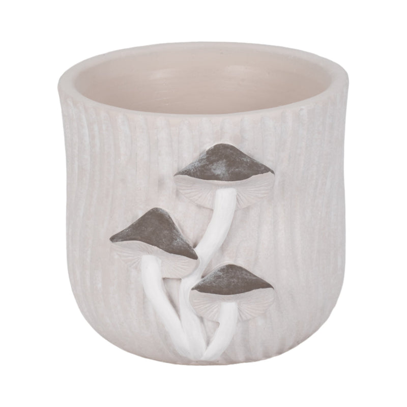 6" Mushroom Applique Planter, Grey - Al Rugaib Furniture
