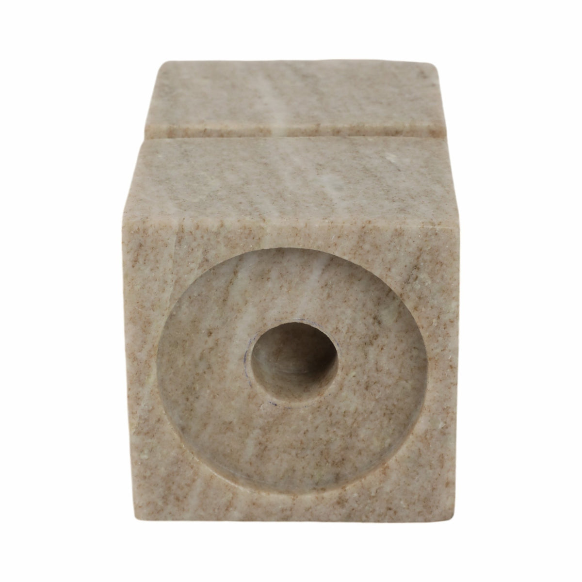 6" Onyx Marble Stacked Cubes Pillar Candleholder, Candle Holders| Sagebrook Home