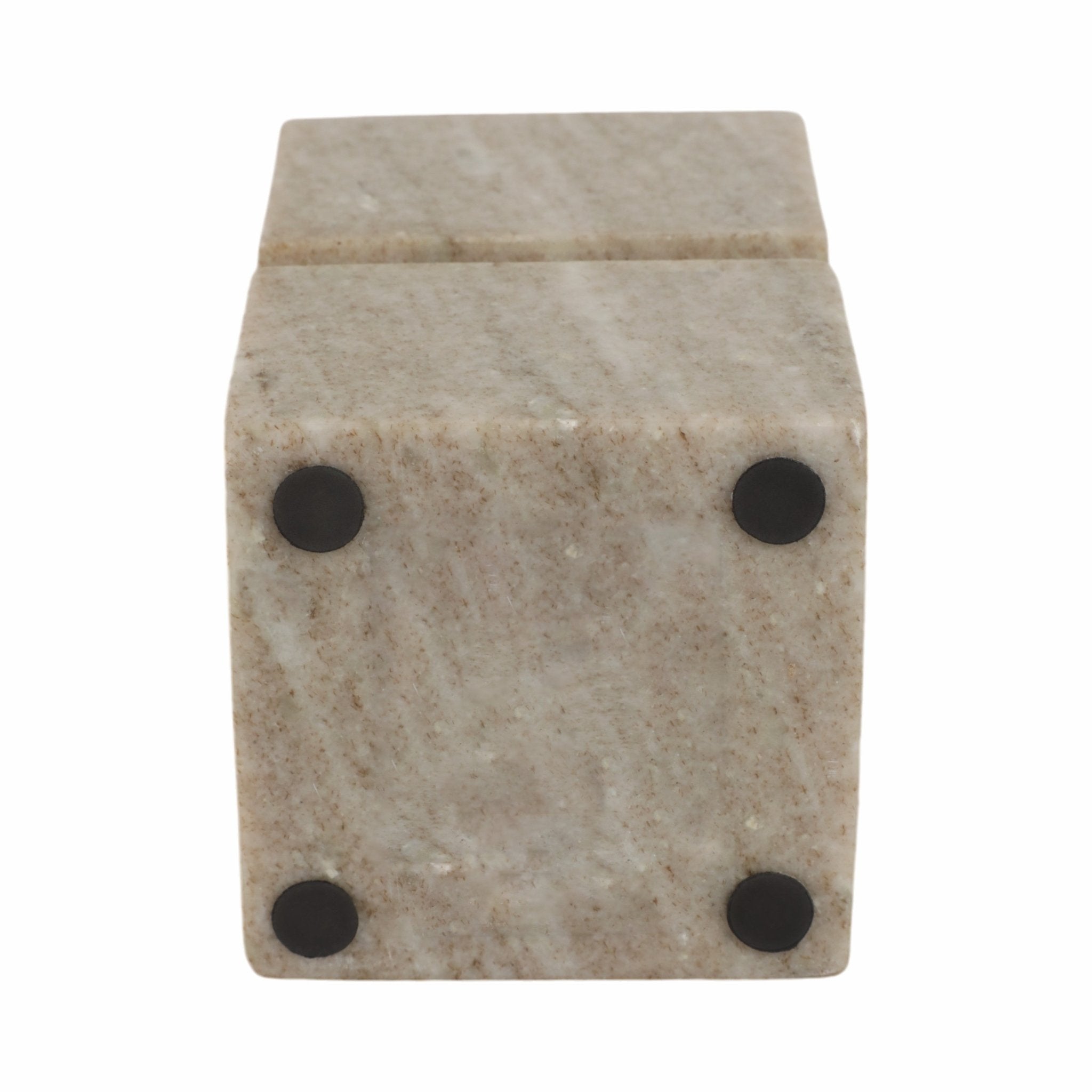 6" Onyx Marble Stacked Cubes Pillar Candleholder, Candle Holders| Sagebrook Home
