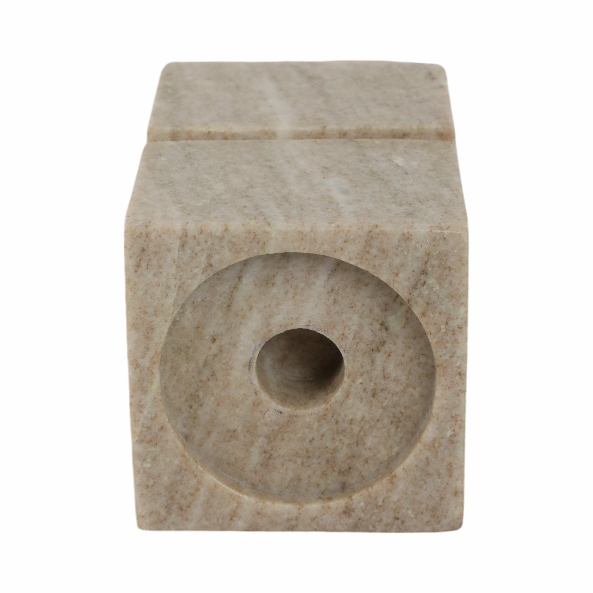6" Onyx Marble Stacked Cubes Pillar Candleholder, Candle Holders| Sagebrook Home