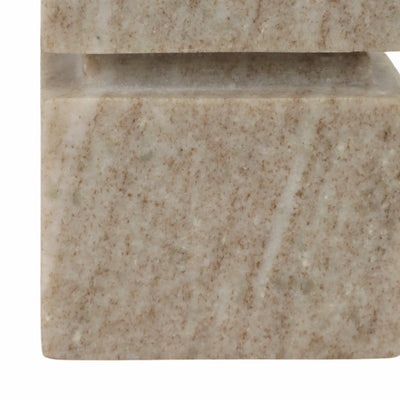 6" Onyx Marble Stacked Cubes Pillar Candleholder, - Al Rugaib Furniture