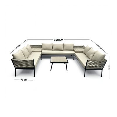6 - Piece Comfortable Beige Outdoor Seating Set for Daily Use - Al Rugaib Furniture