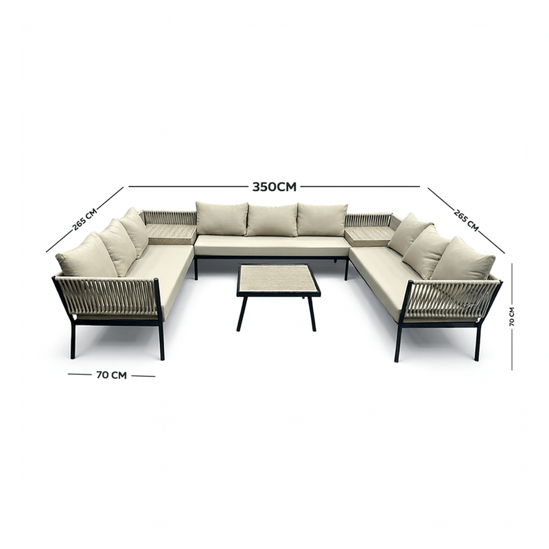 6 - Piece Comfortable Beige Outdoor Seating Set for Daily Use - Al Rugaib Furniture