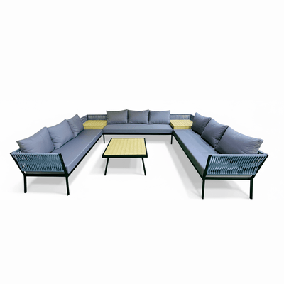 6 - Piece Modern and Contemporary Gray Outdoor Seating Set - Al Rugaib Furniture