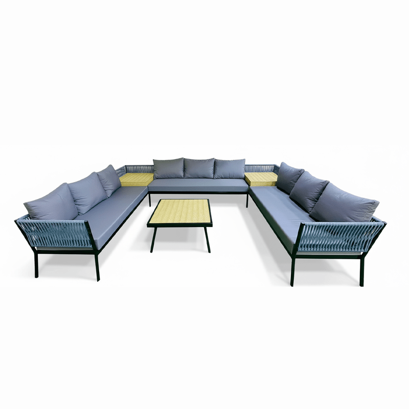 6 - Piece Modern and Contemporary Gray Outdoor Seating Set - Al Rugaib Furniture