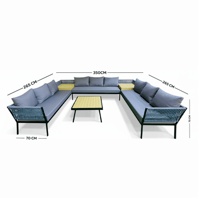 6 - Piece Modern and Contemporary Gray Outdoor Seating Set - Al Rugaib Furniture