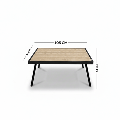 6 - Piece Outdoor Seating Set with Luxurious Beige and Brown Touch - Al Rugaib Furniture