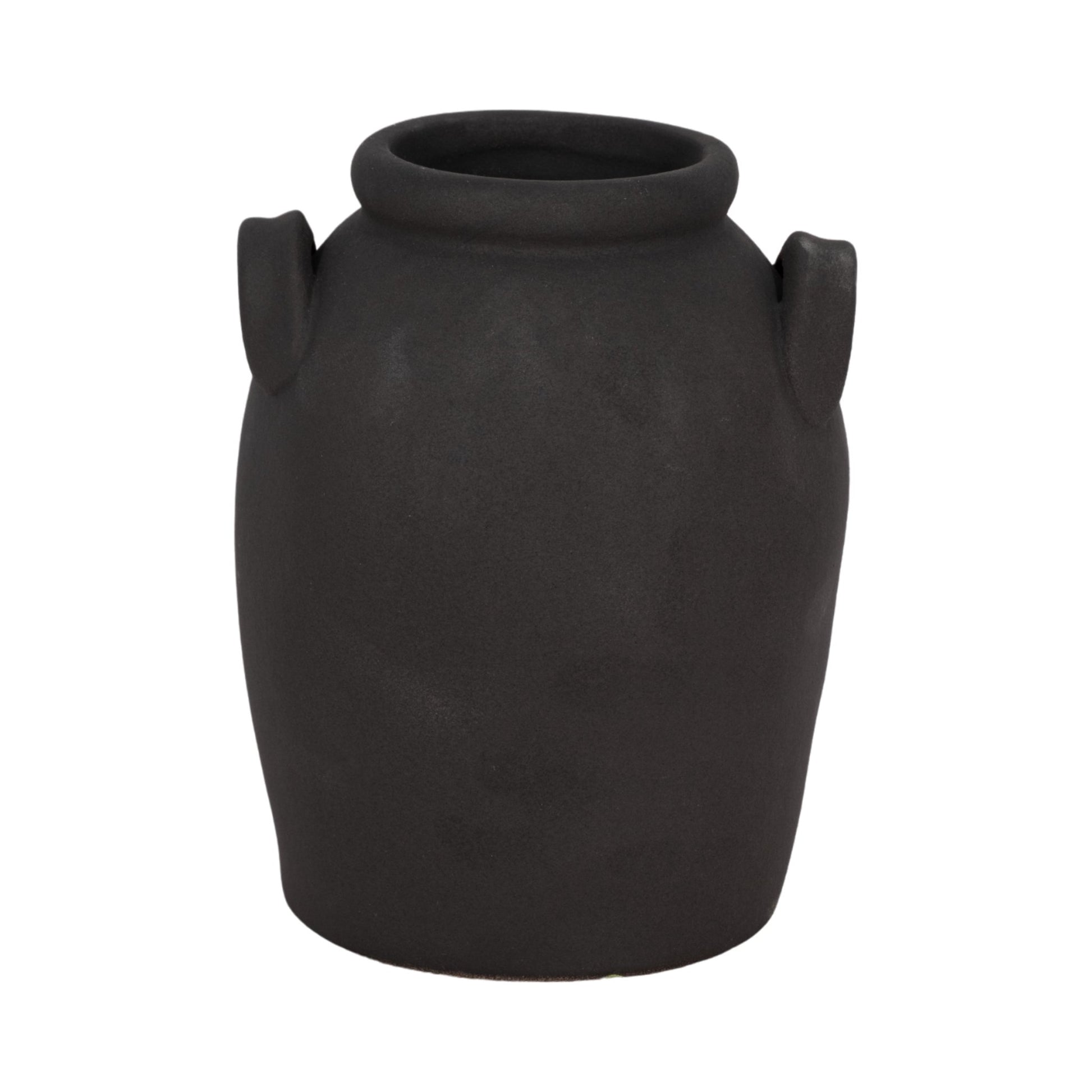 6" Rough Finish Jug With Handles, Black Vases and Jars| Sagebrook Home