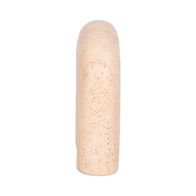 6" Rounded Travertine Arch Object, Tan - Al Rugaib Furniture