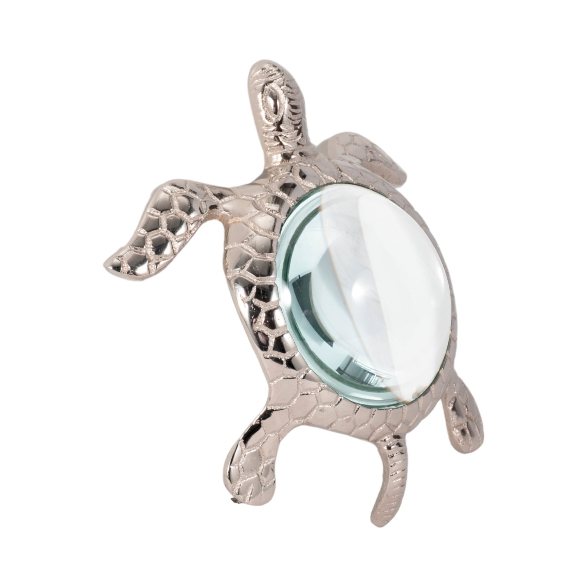 6" Sea Turtle Magnifying Glass, Silver Table Decors| Sagebrook Home