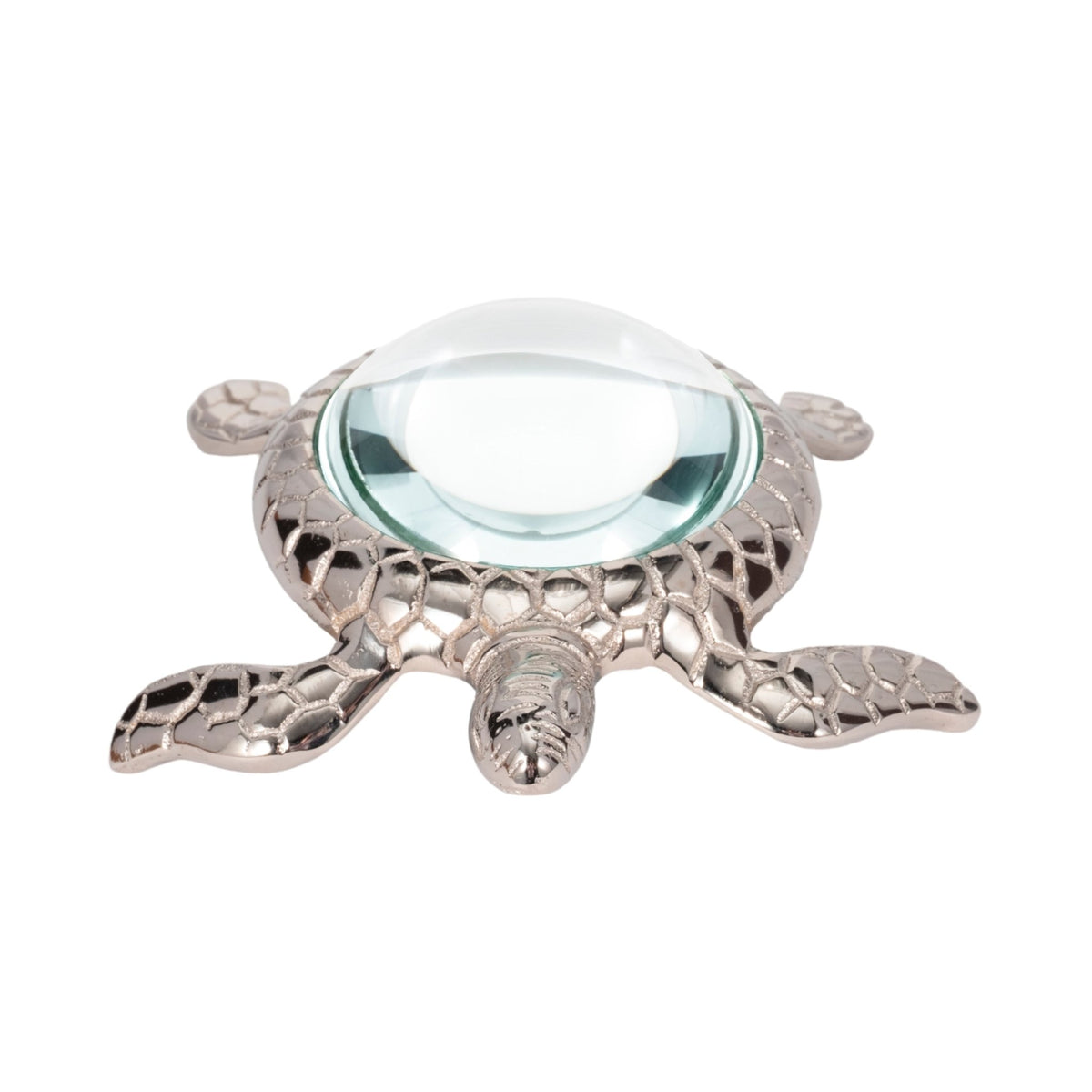 6" Sea Turtle Magnifying Glass, Silver Table Decors| Sagebrook Home