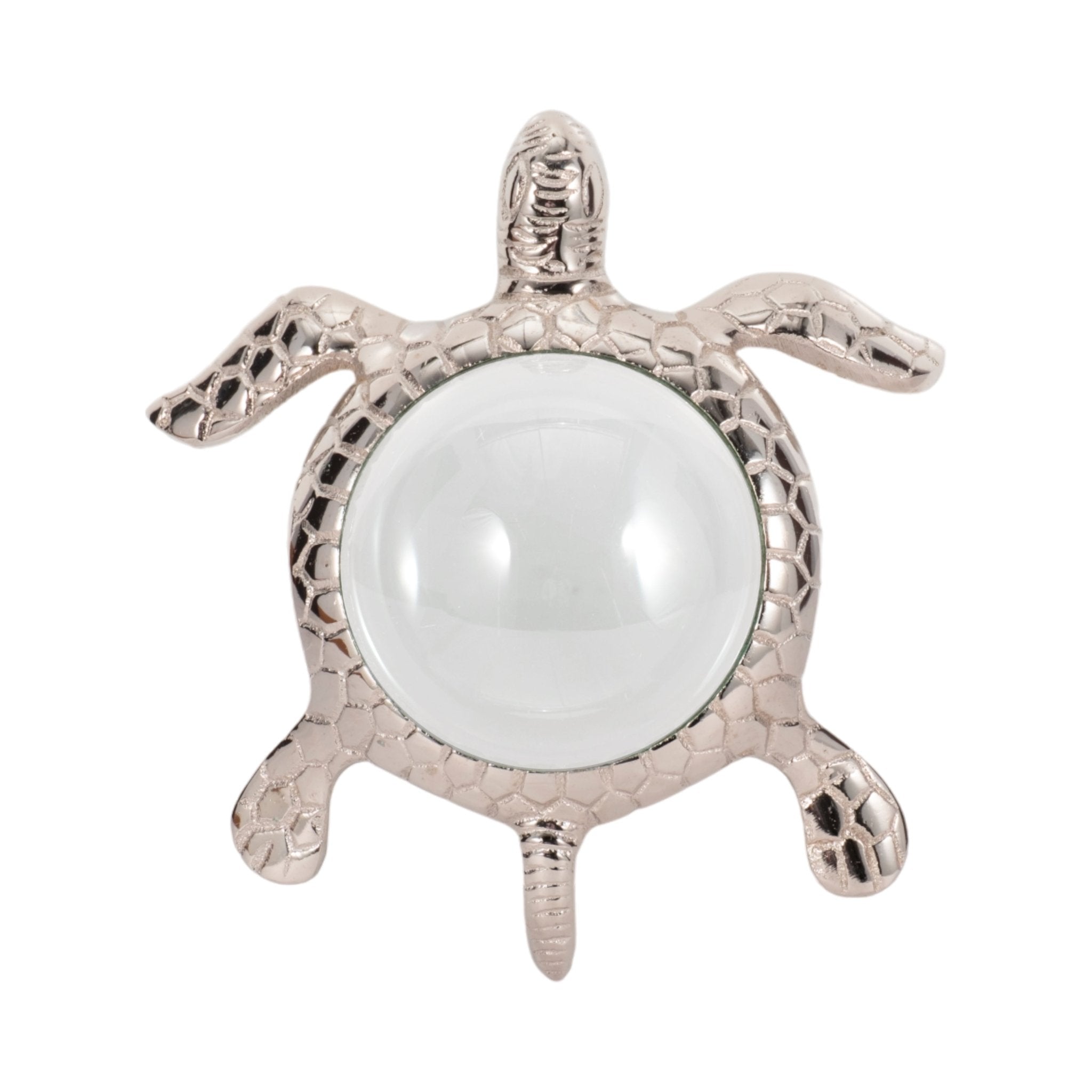 6" Sea Turtle Magnifying Glass, Silver Table Decors| Sagebrook Home