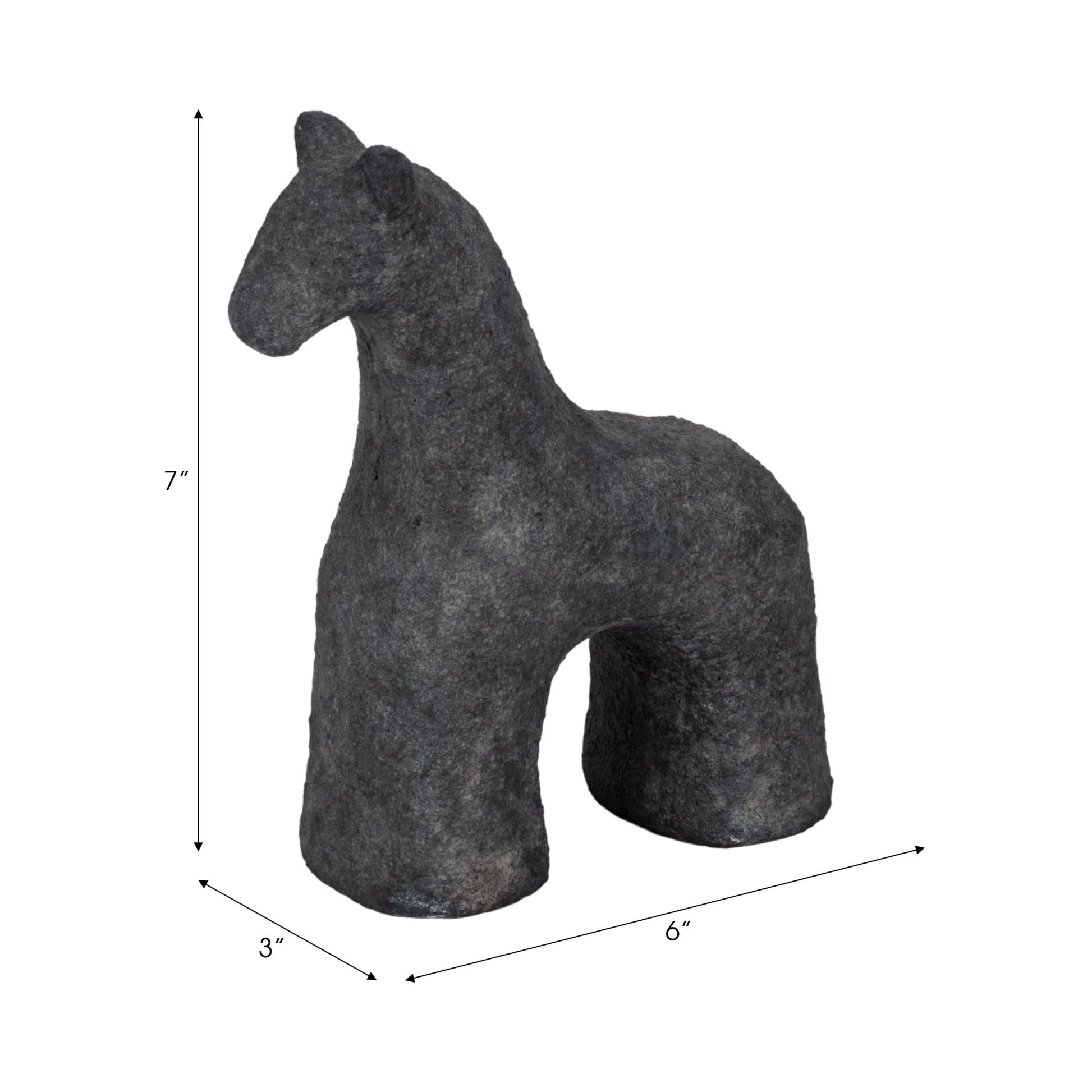 6" Textured Horse, Black Table Decors| Sagebrook Home