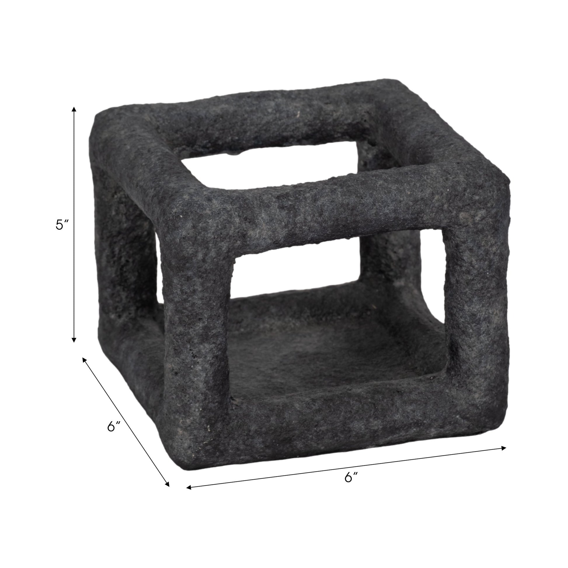 6" Textured Open Square Object, Black Table Decors| Sagebrook Home