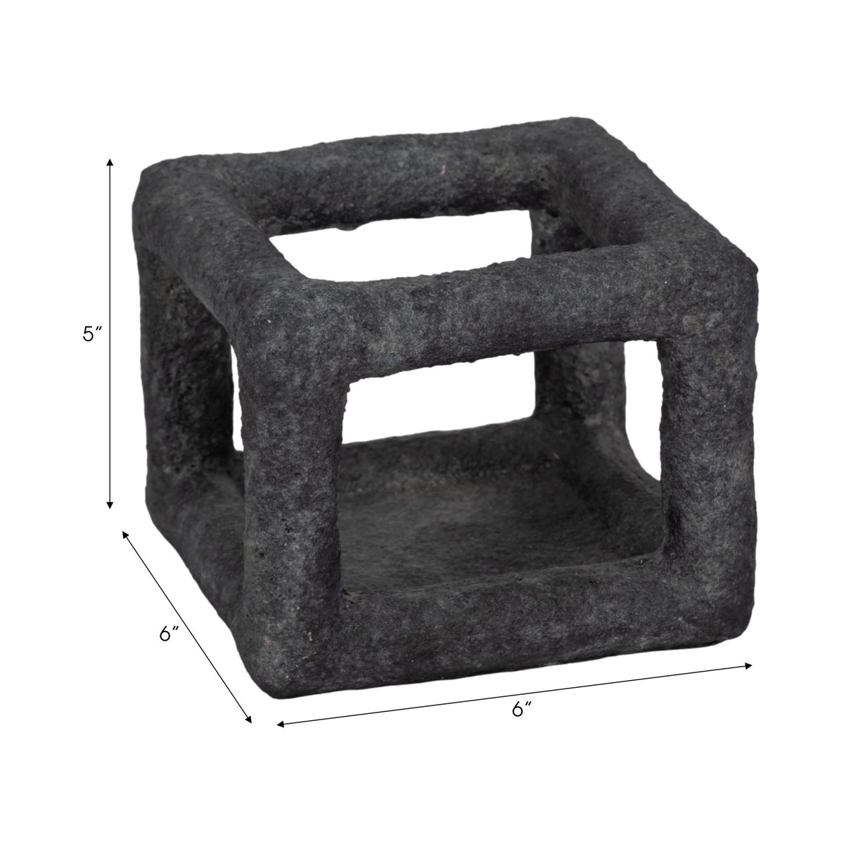 6" Textured Open Square Object, Black Table Decors| Sagebrook Home