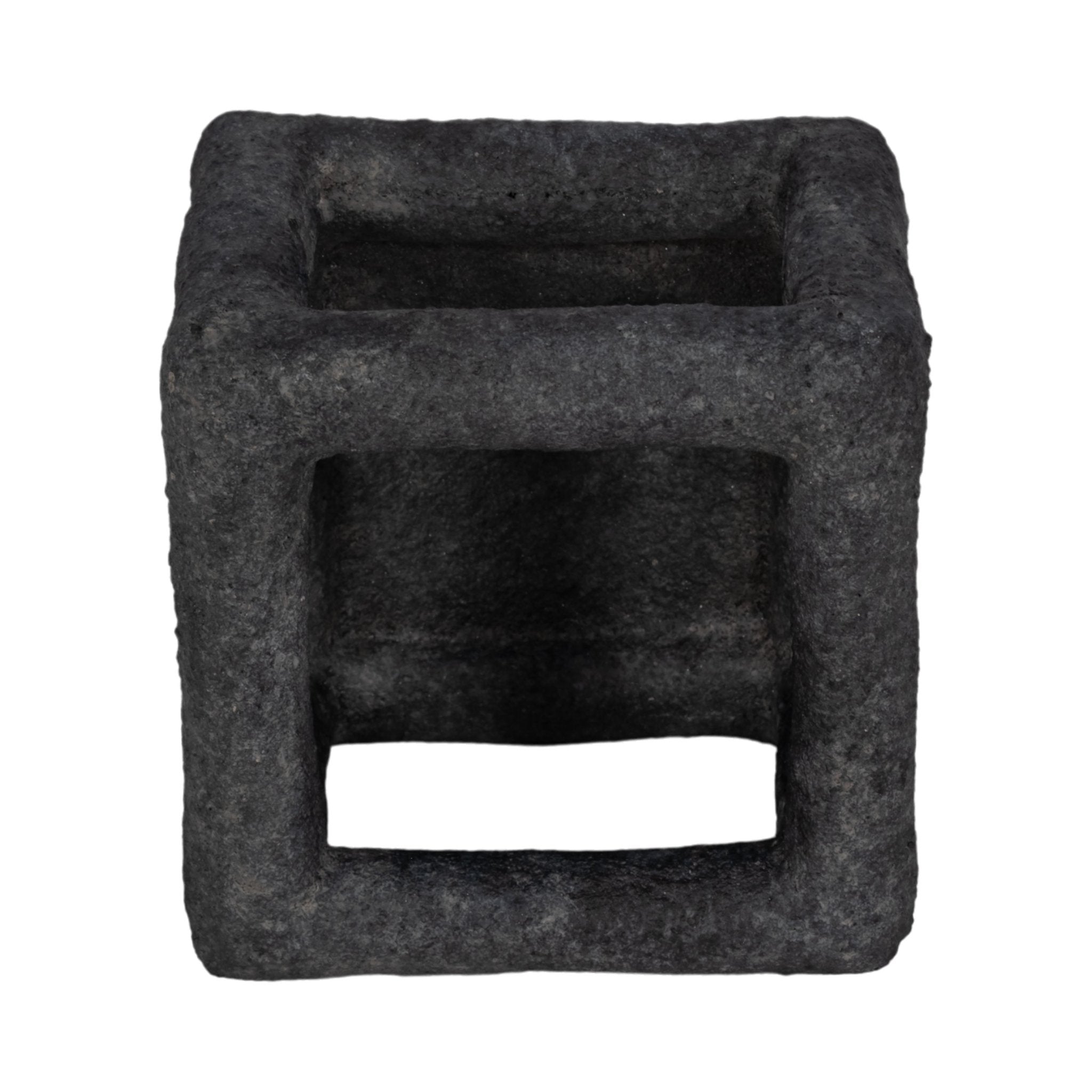 6" Textured Open Square Object, Black Table Decors| Sagebrook Home