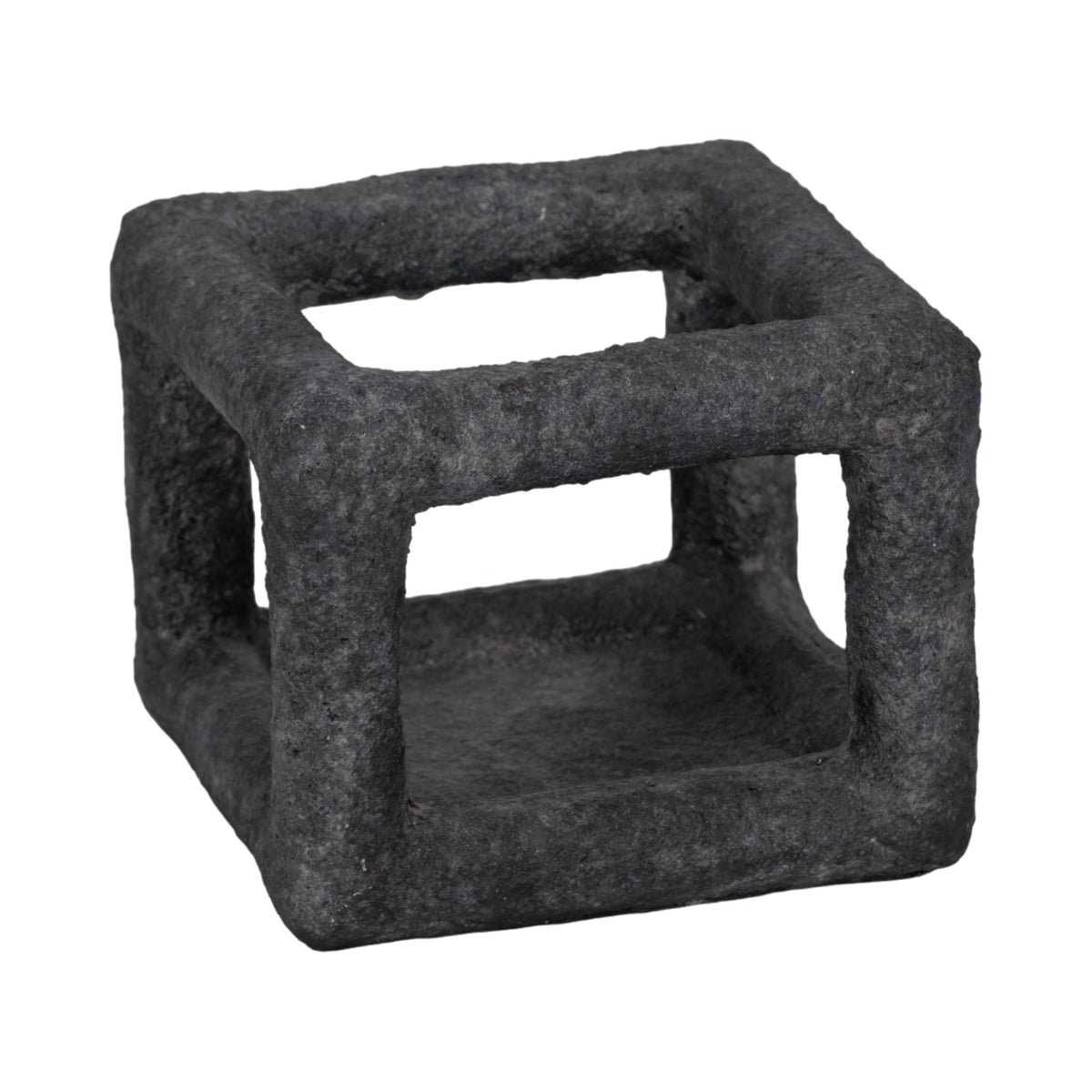 6" Textured Open Square Object, Black Table Decors| Sagebrook Home