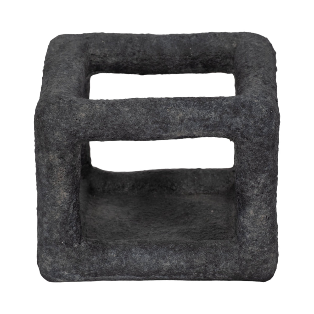 6" Textured Open Square Object, Black Table Decors| Sagebrook Home