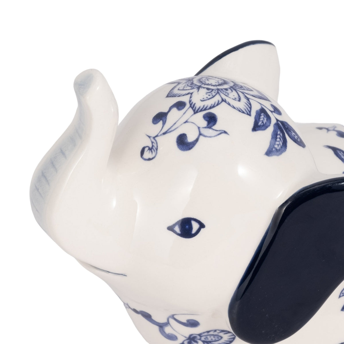6" Trunk Up Chinoiserie Elephant, Blue/white Table Decors| Sagebrook Home