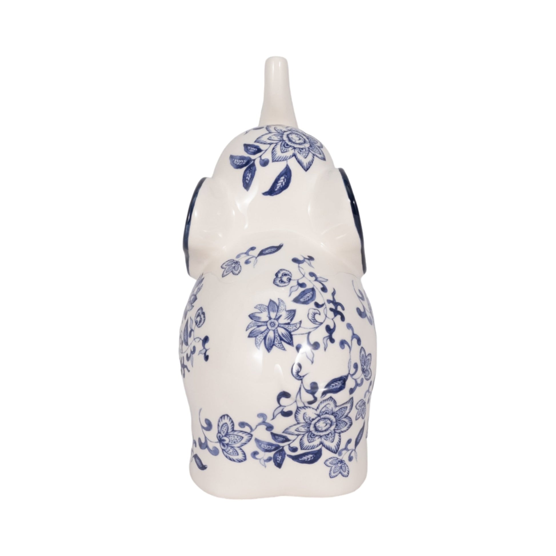 6" Trunk Up Chinoiserie Elephant, Blue/white Table Decors| Sagebrook Home
