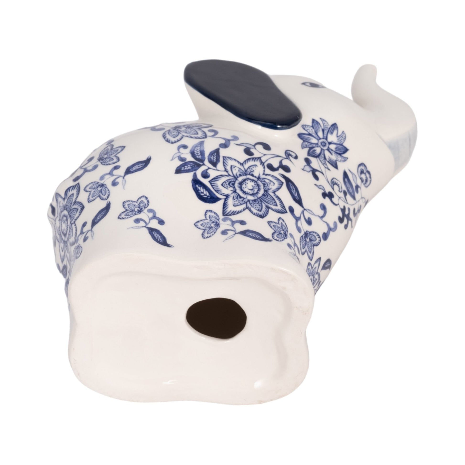 6" Trunk Up Chinoiserie Elephant, Blue/white Table Decors| Sagebrook Home