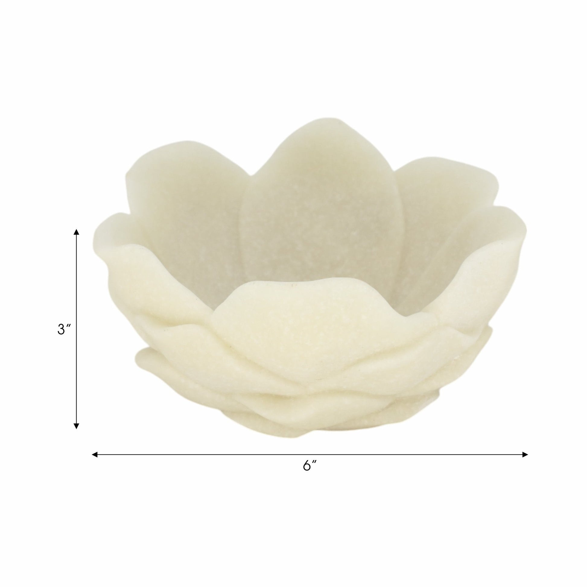6" Zelen White Quartz Resin Flower Bowl Table Decors| Sagebrook Home