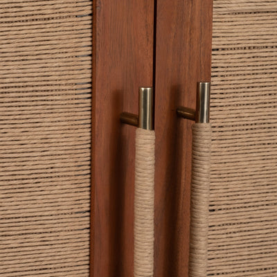 60" ACACIA WOOD ARMOIRE, BROWN - Al Rugaib Furniture