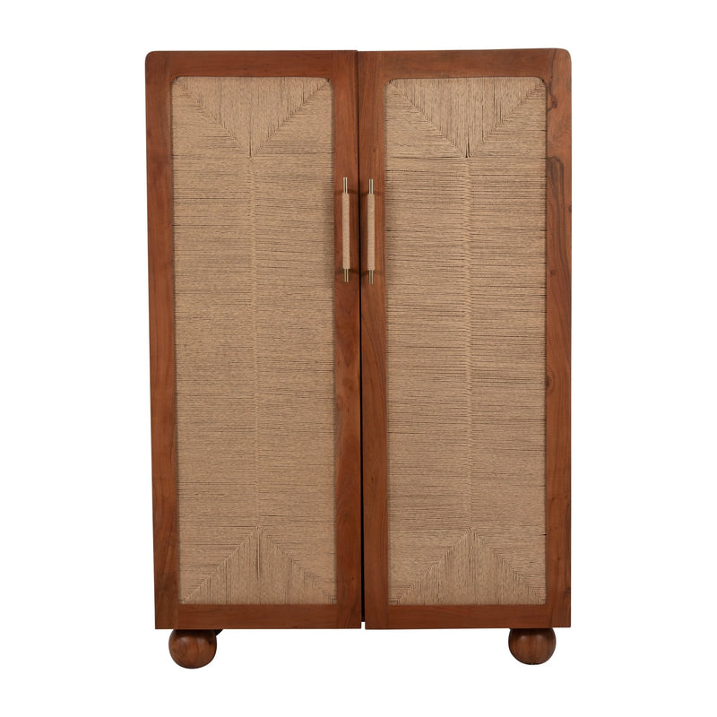60" ACACIA WOOD ARMOIRE, BROWN - Al Rugaib Furniture
