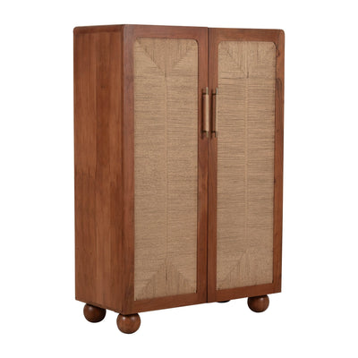 60" ACACIA WOOD ARMOIRE, BROWN - Al Rugaib Furniture