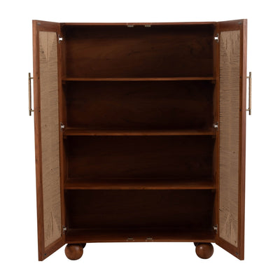 60" ACACIA WOOD ARMOIRE, BROWN - Al Rugaib Furniture