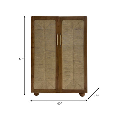 60" ACACIA WOOD ARMOIRE, BROWN - Al Rugaib Furniture