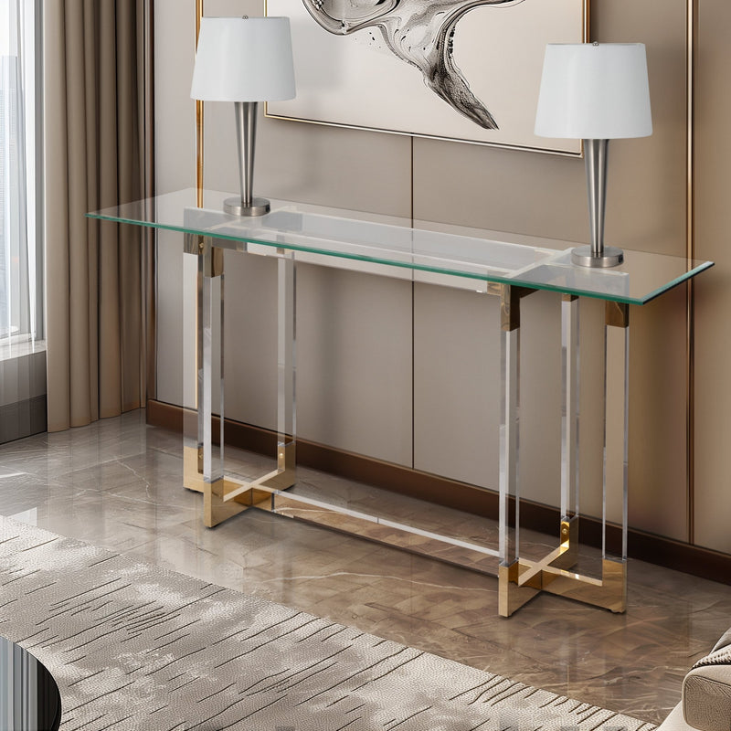 60" Arteaga Acrylic Console Table - Al Rugaib Furniture