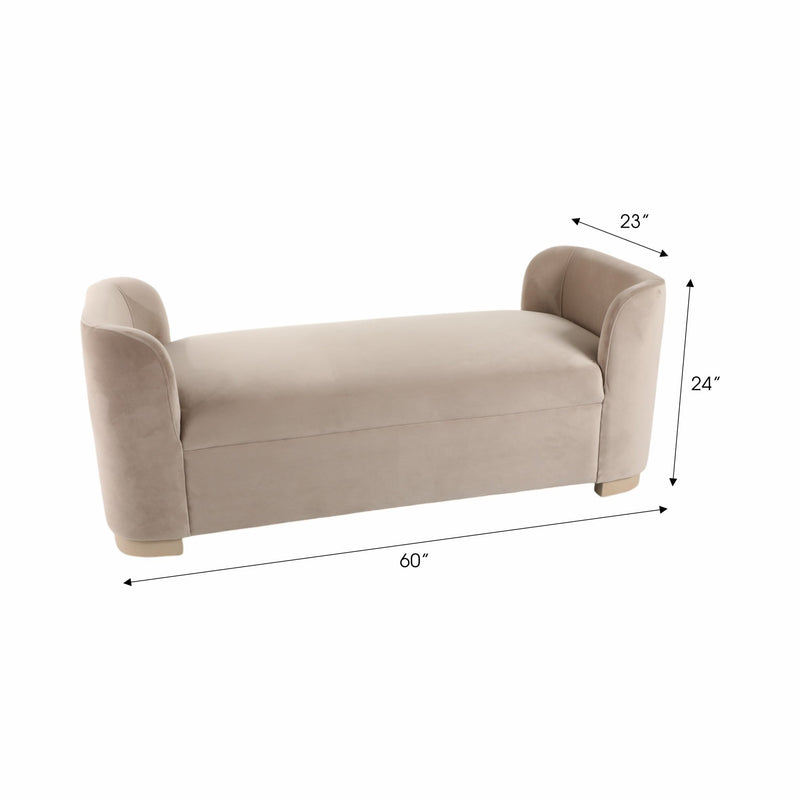 60" Serrano Bench, Ivory - Al Rugaib Furniture