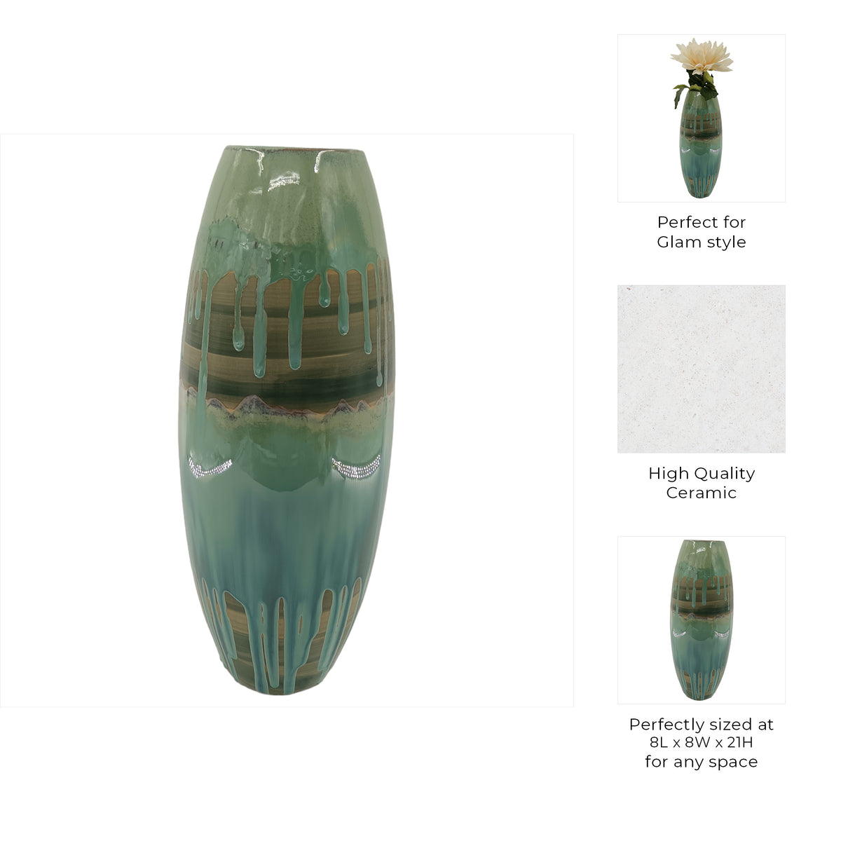 الزهرية السيراميك الرفيعة من كيزر Keizer Slim Ceramic Vase