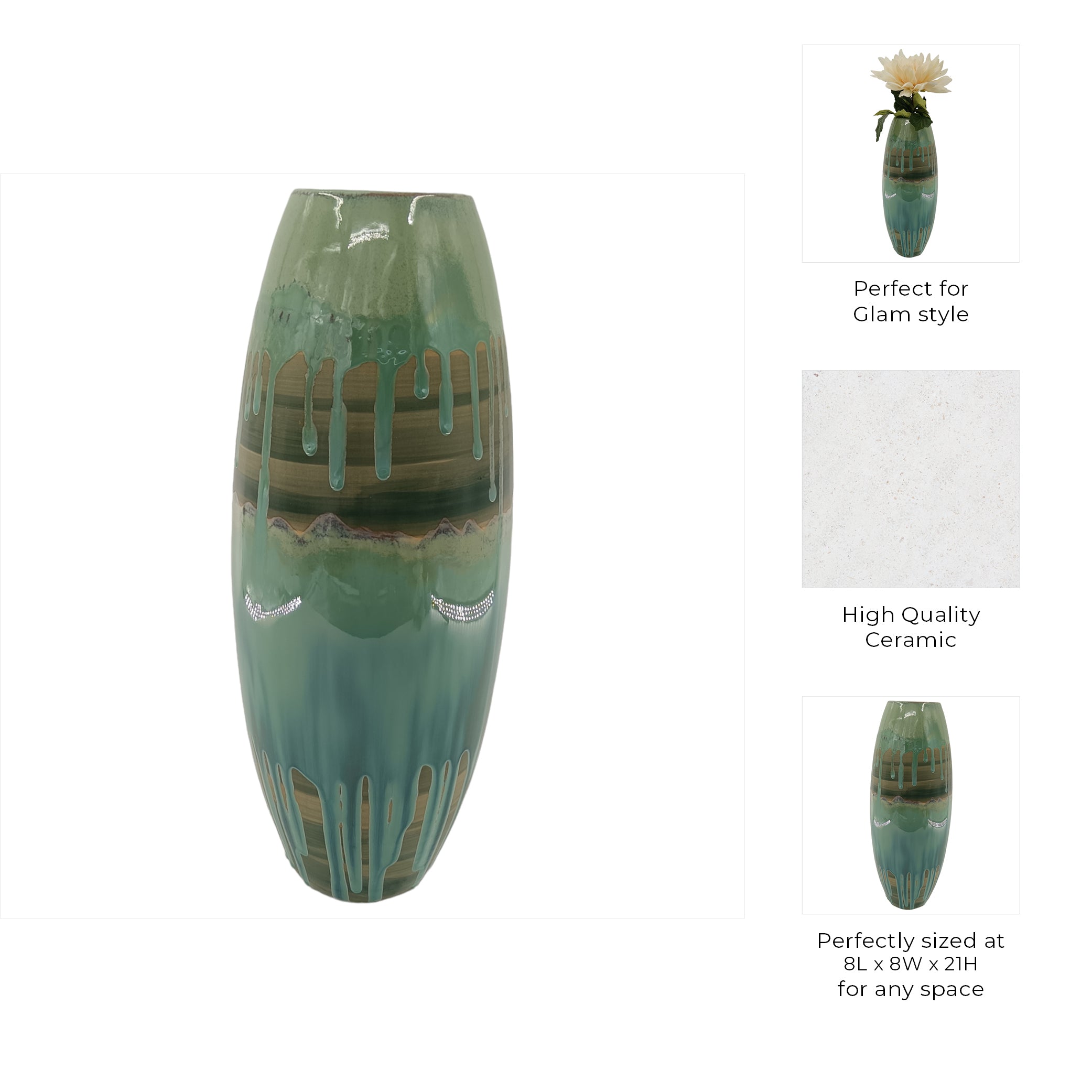 الزهرية السيراميك الرفيعة من كيزر Keizer Slim Ceramic Vase