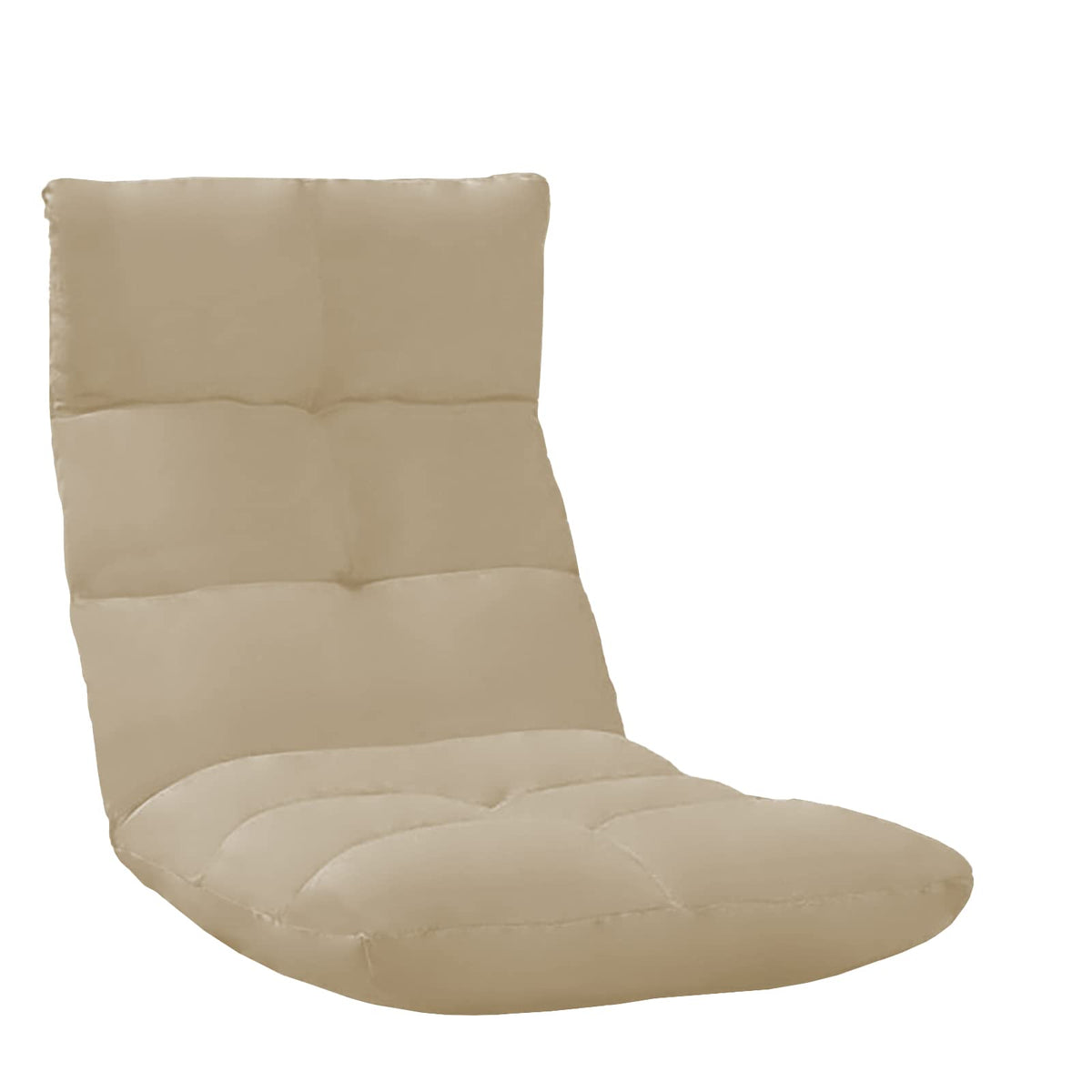 Picnic Upholstered Velvet Foldable Floor Chair - 120x50x15 cm Light Beige