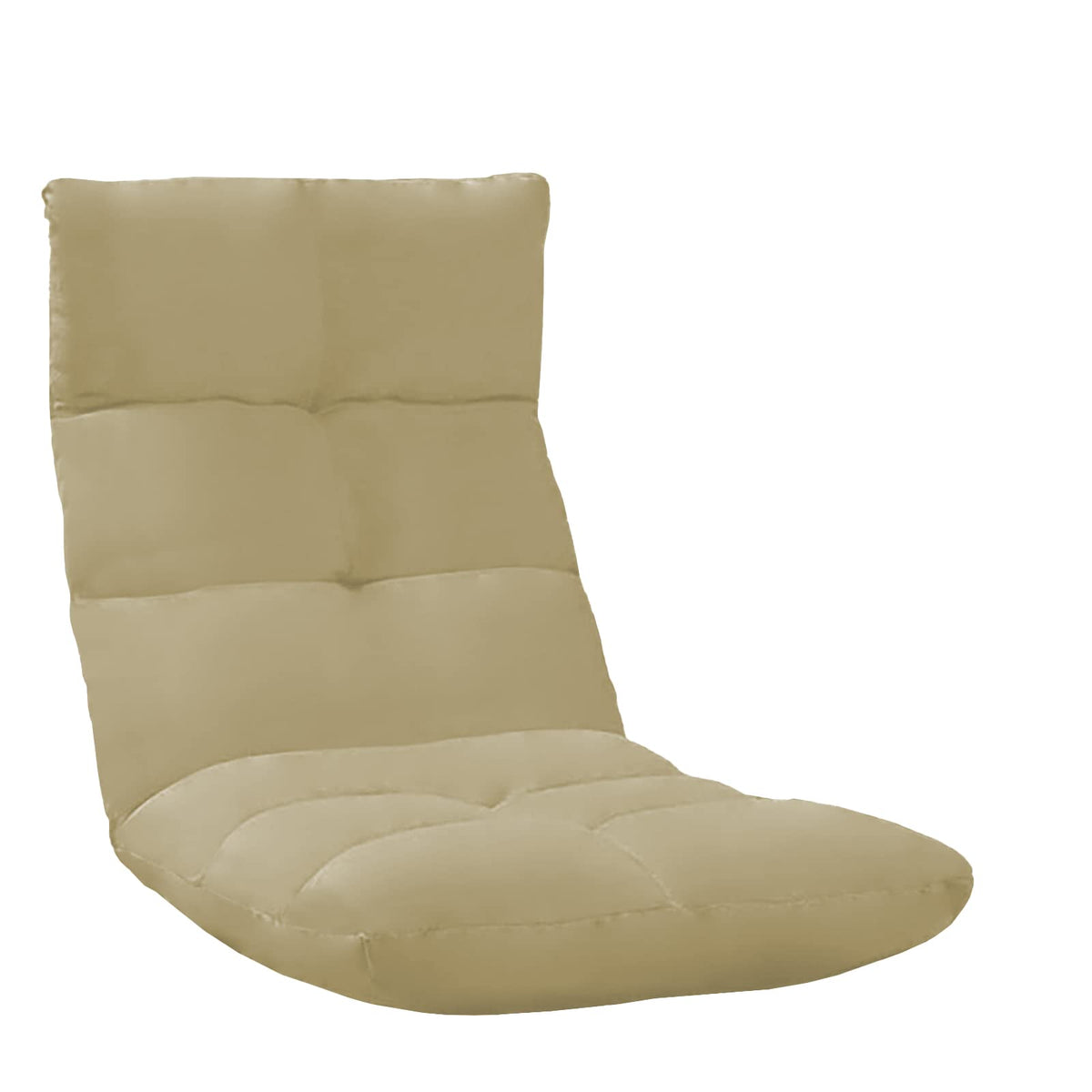 Picnic Upholstered Velvet Foldable Floor Chair - 120x50x15 cm Dark Ivory