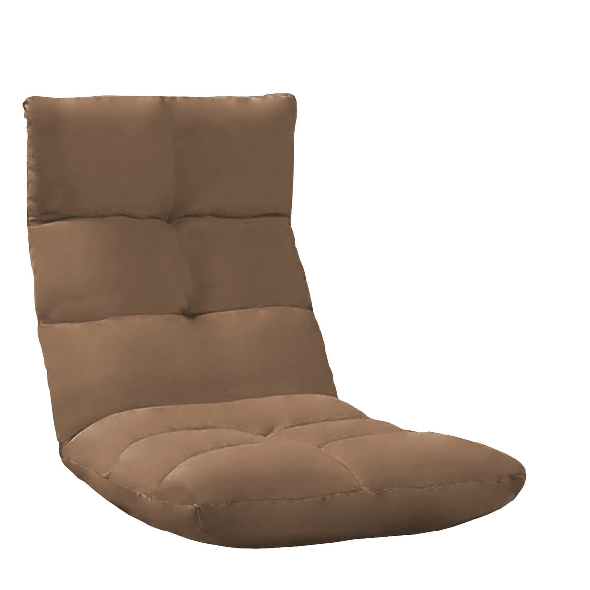 Picnic Upholstered Velvet Foldable Floor Chair - 120x50x15 cm Light Brown