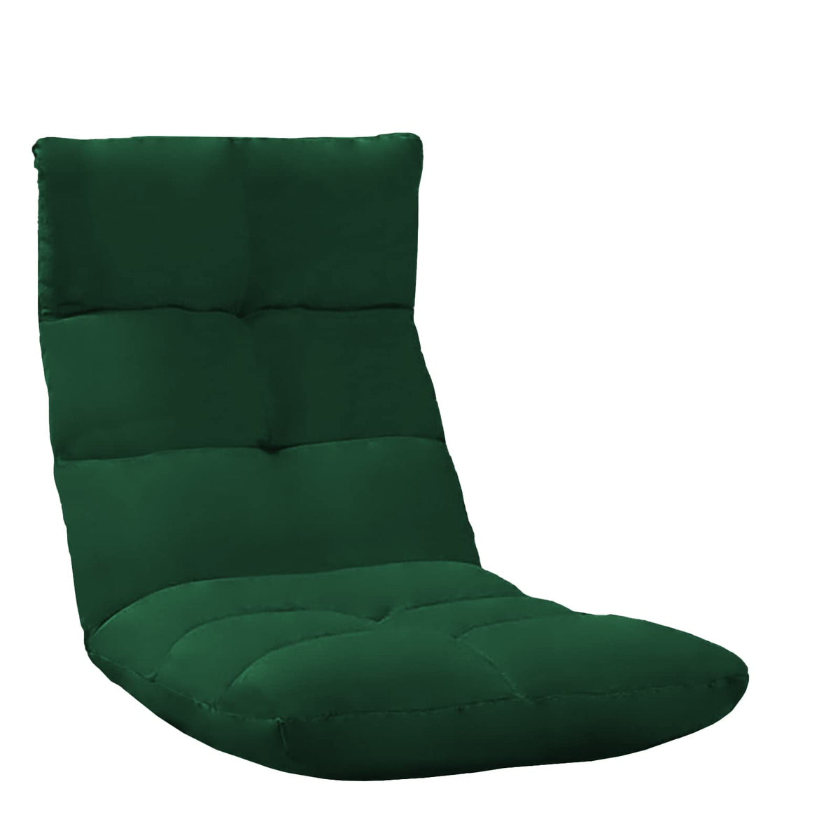 Picnic Upholstered Velvet Foldable Floor Chair - 120x50x15 cm Dark Green