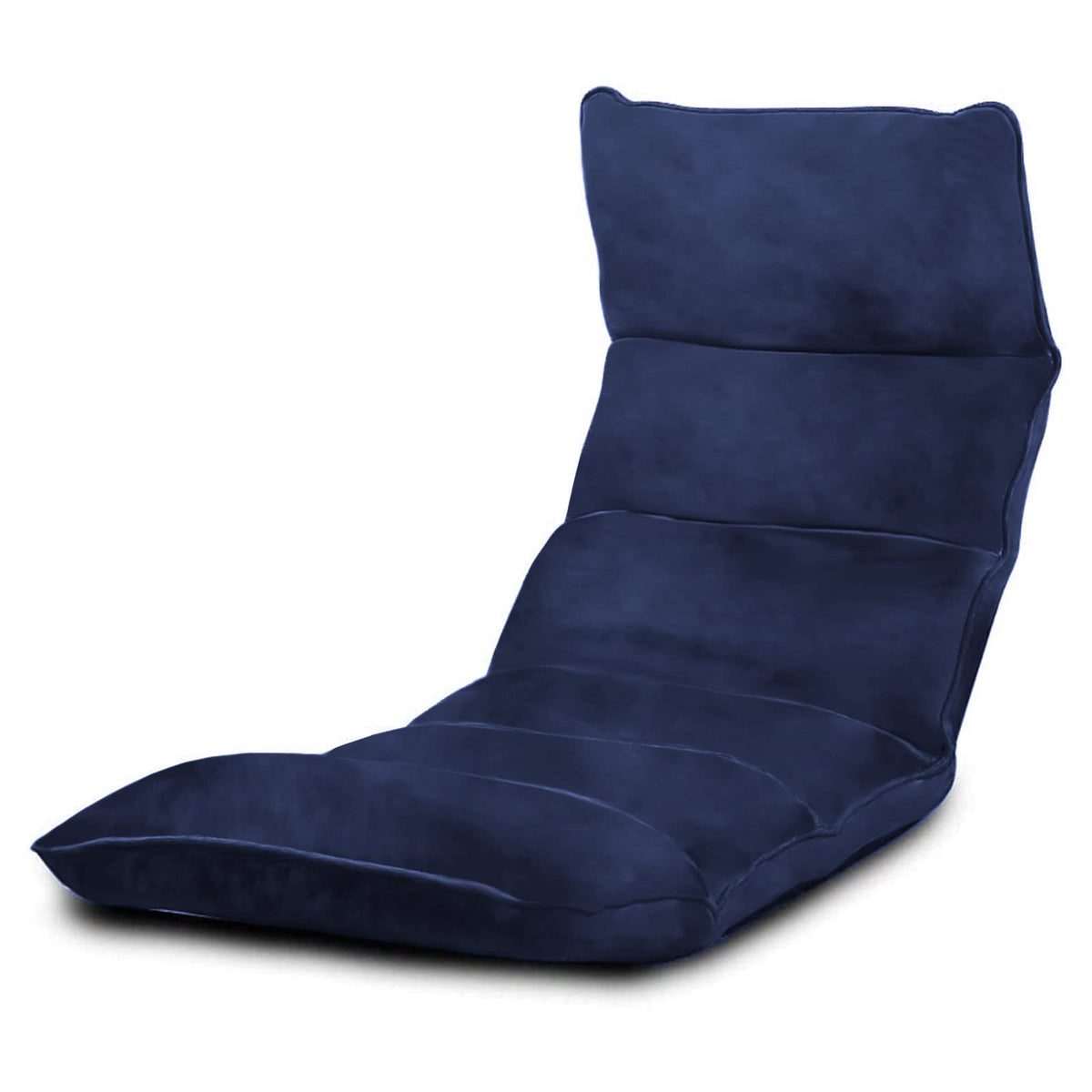 Picnic Velvet Foldable Floor Chair - 120x50x15 cm Dark Blue