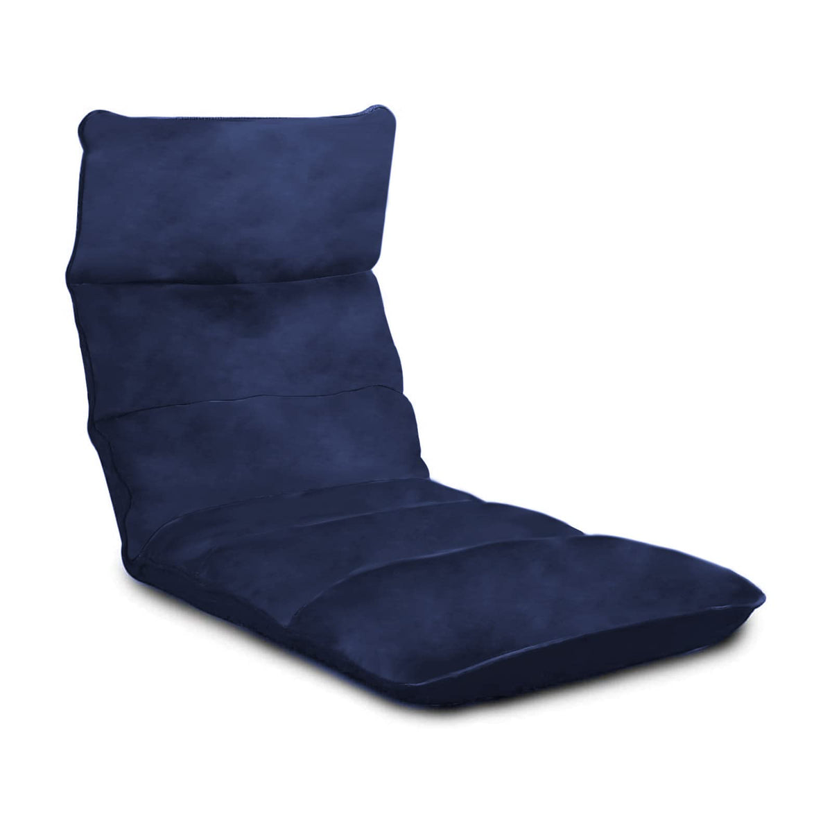 Picnic Velvet Foldable Floor Chair - 120x50x15 cm Dark Blue