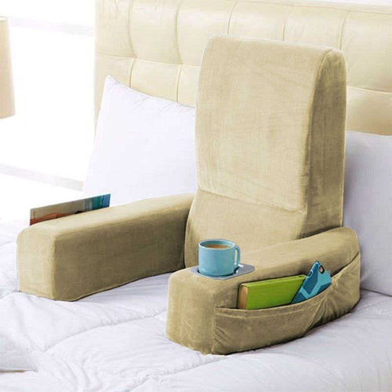 Velvet Foldable Bed Lounger - Light Beige