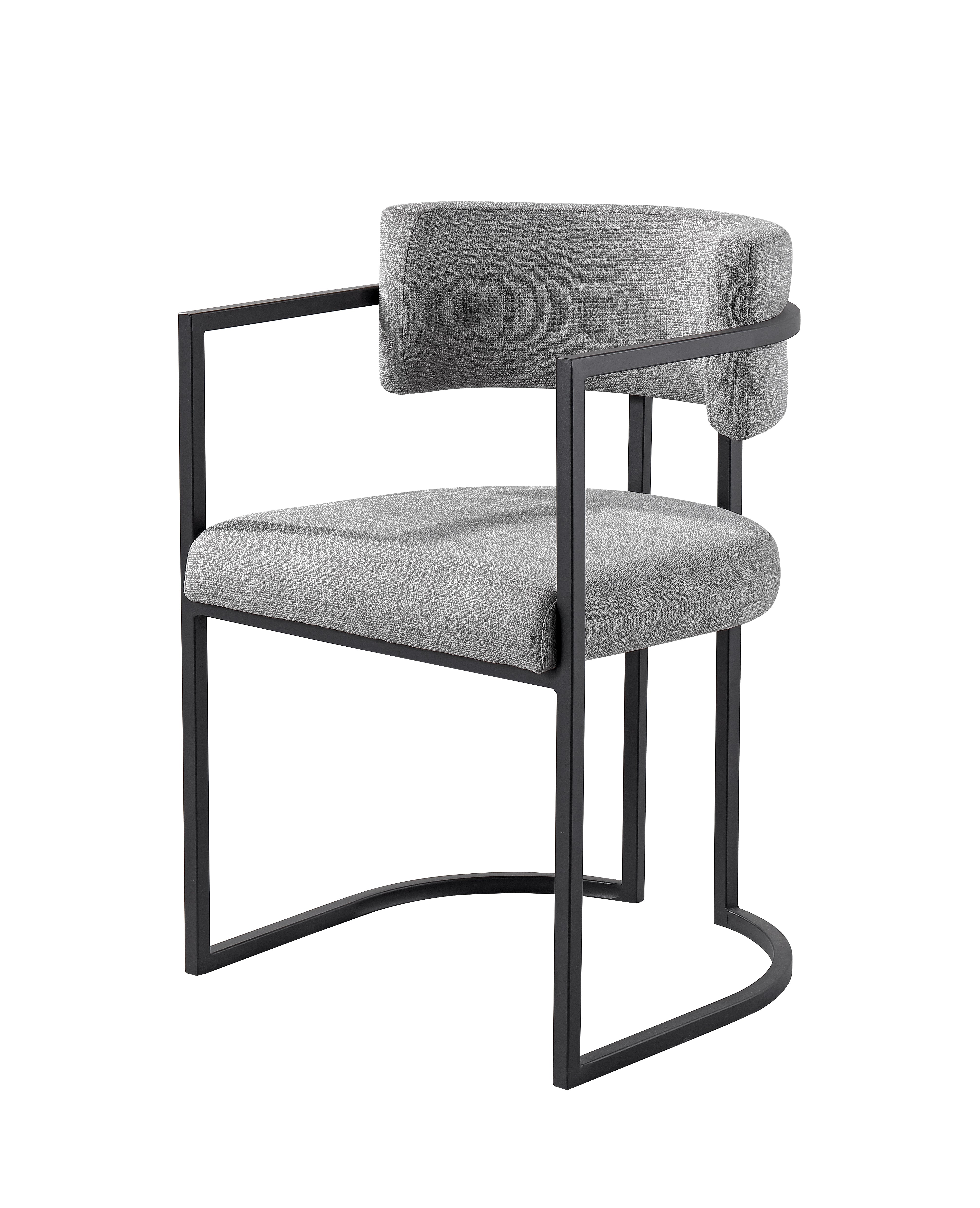 Alexa DC-603 Chair — Grey — Linen — Black Legs