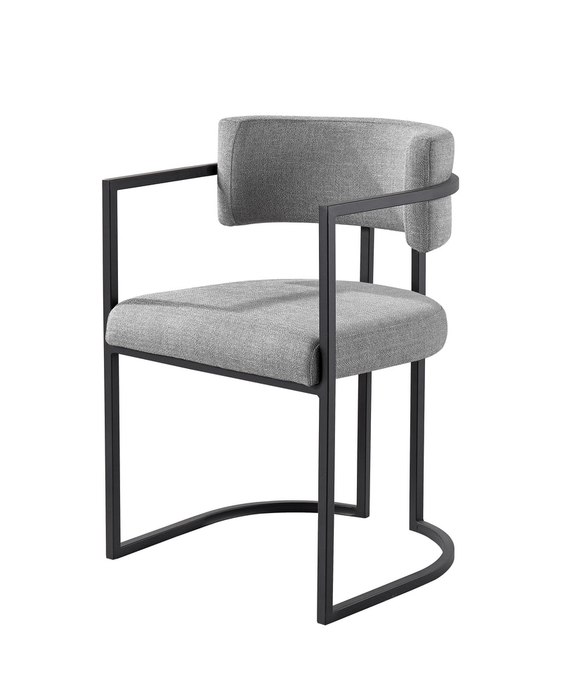 Alexa DC-603 Chair — Grey — Linen — Black Legs