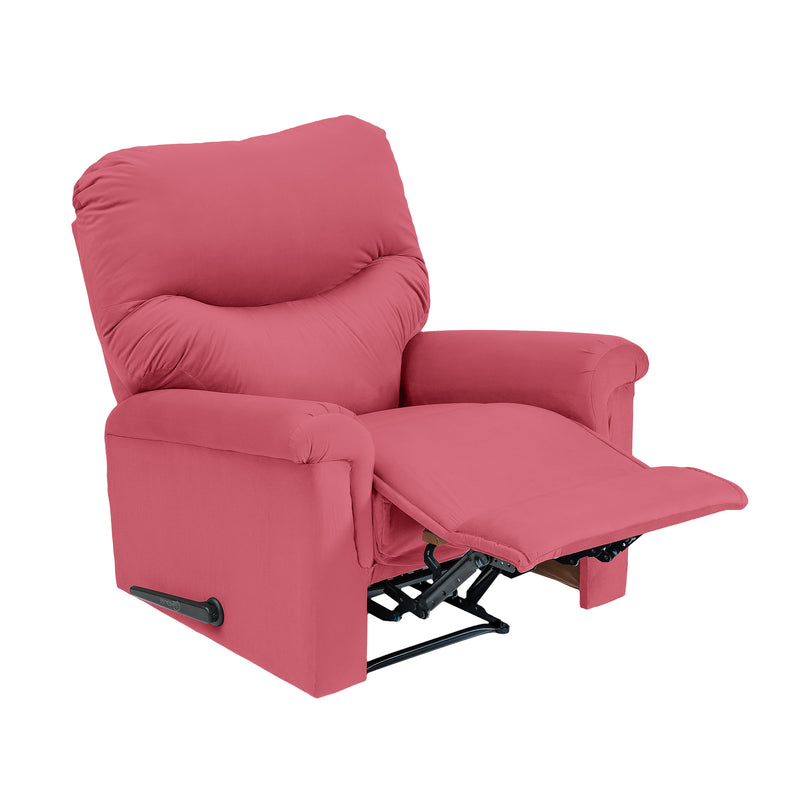 Velvet Rocking Recliner Chair - Dark Pink - NZ110