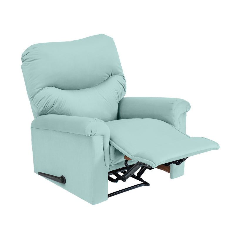 Velvet Rocking Recliner Chair - Light Turquoise - NZ110