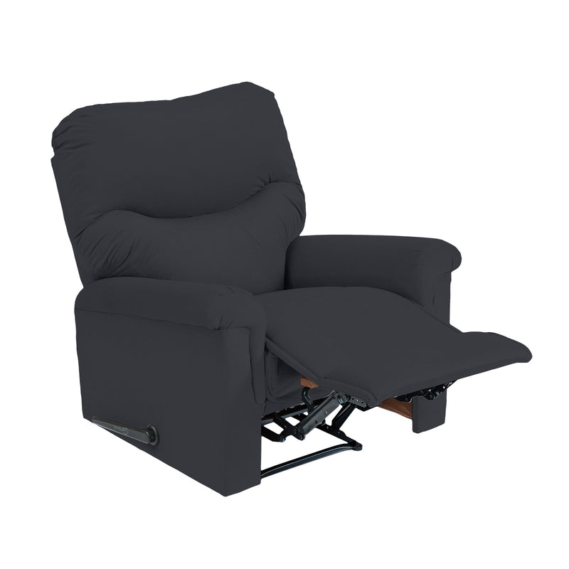 Velvet Rocking Recliner Chair - Dark Grey - NZ110