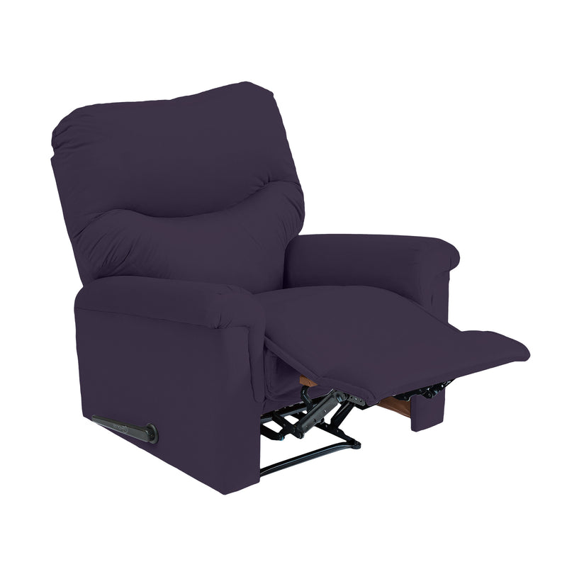 Velvet Rocking Recliner Chair - Dark Purple - NZ110